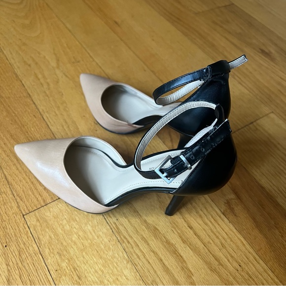 BCBGeneration Nude & Black Leather Heels - Picture 4 of 7